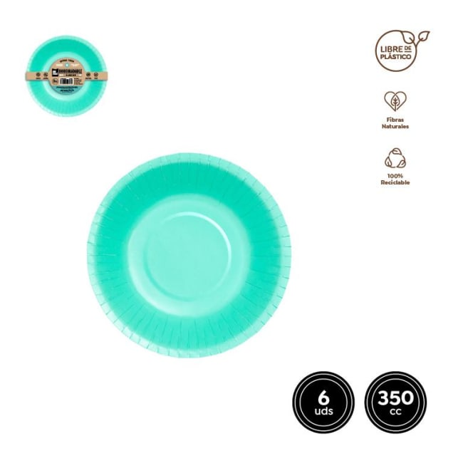 Maxi Mint Bio Paper Bowl 350ml 6pk