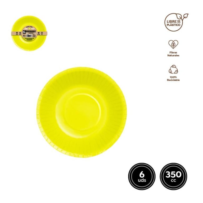 Maxi Lime Bio Paper Bowl 350ml 6pk
