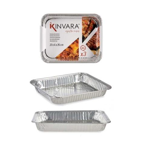 Kinvara Aluminium Form 32,5x25,8x4,5cm 3stk