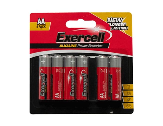 Exercell Alkaline Batteries AA 6pk