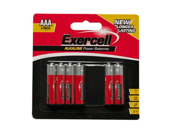 Exercell Alkaline Batteries AAA 6pk