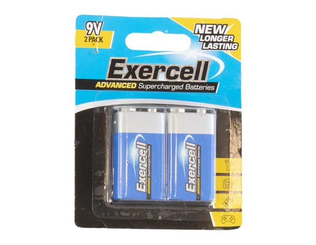 Exercell Advanced Super Charget Batteries 9V 2pk
