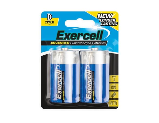 Exercell Extra Heavy Duty D Batteries 2pk