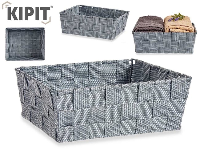 Kipit Fabric Storage Basket Grey 2,4L 24x20x8cm