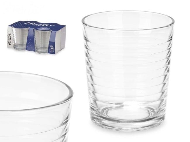 Vivalto Striped Glass 360ml 4pk