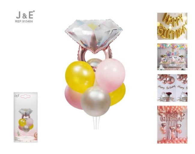 J&E Party Diamond Balloon Set 7pk