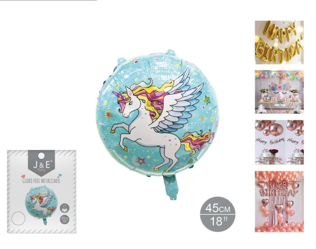 J&E Party Flying Unicorn Balloon 45cm