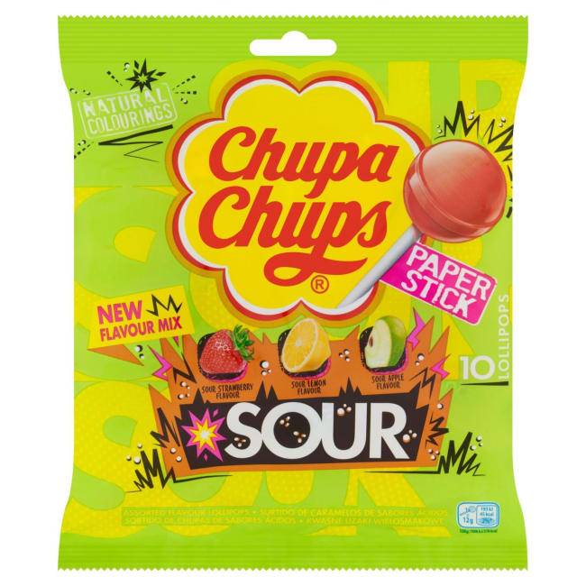 Chupa Chups Sour Lollipops 10pk 120g