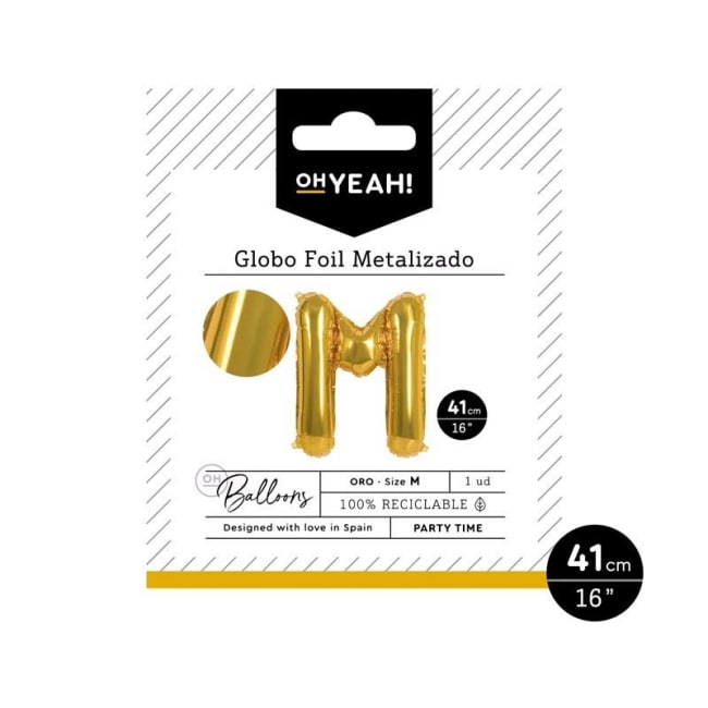 OH YEAH! Gold Alfabet Balloon (M) 41cm