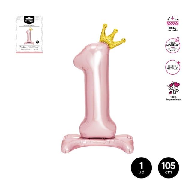 OH YEAH! Crown Nr.1 Pink Balloon 105cm 1pk