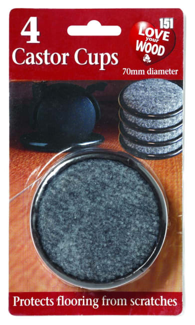 Love Your Wood Castor Cups 4pk 70mm