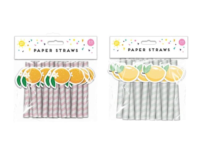 Summer Party Fruit Paper Straws 20pk Div.Typer