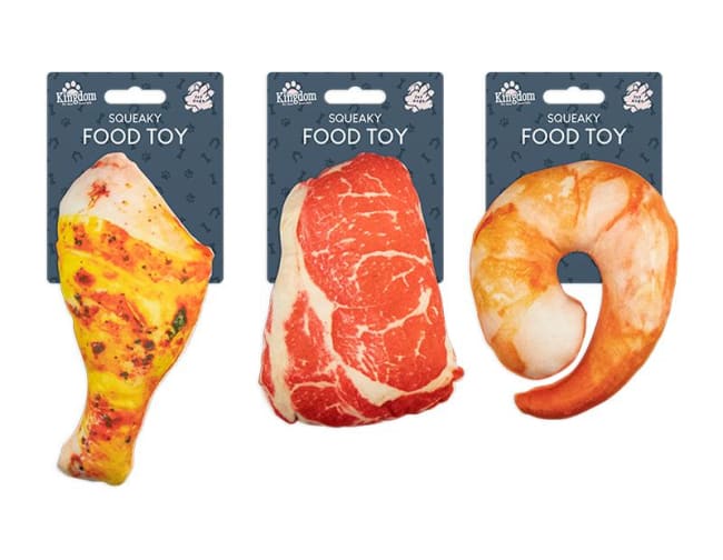 Kingdom Squeaky Food Dog Toy Div.Typer
