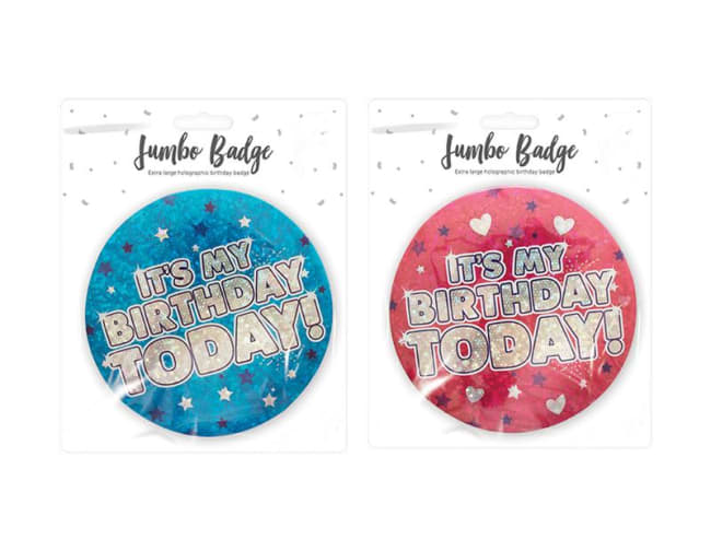 Happy Birthday Badge 15cm Div.Farger