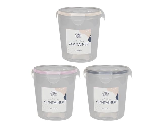Cooke&Miller Clip Lock Container 500ml Div.Farger