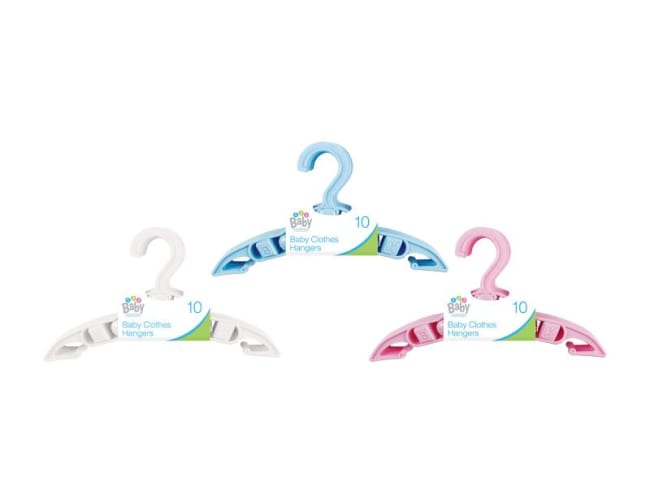 Pop Baby Clothes Hangers 10pk Div.Farger
