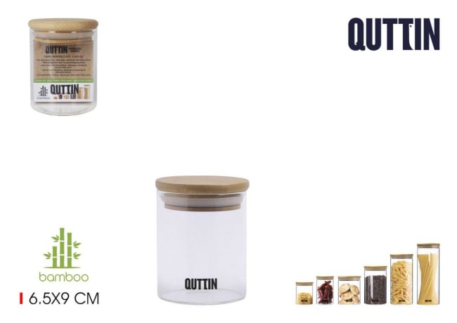 Quttin Bamboo Glasskrukke m/Lokk 6,5x9cm