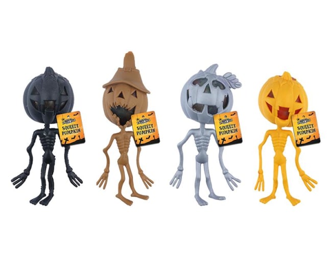 Halloween Scary Squeezy Pumpkin Character Div.Farger