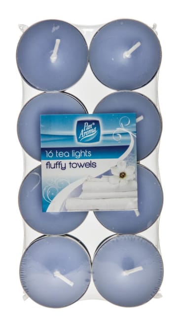 Pan Aroma Fluffy Towels Fragranced Tealights 16pk