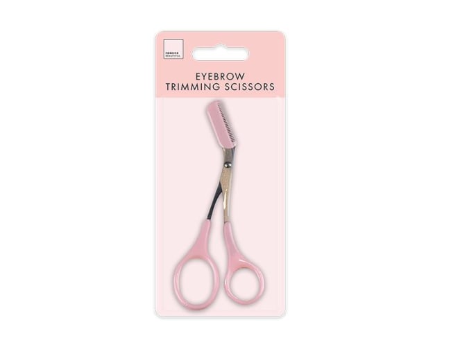 Forever Beautiful Pink Eyebrow Trimming Scissors