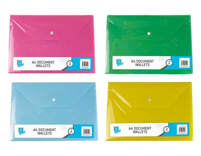 The Box Everyday Document Wallet A4 2pk Div.Farger