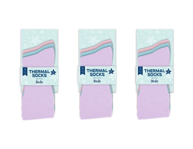 Farley Mill Girls Thermal Socks 3pk Div.Str