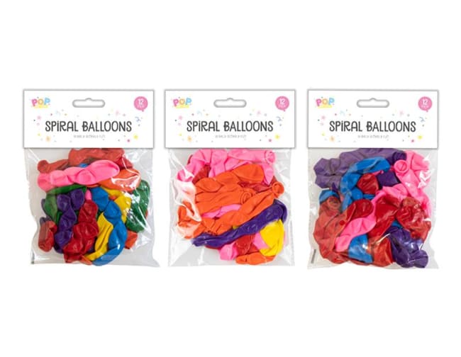 Pop Spiral Balloons 12pk