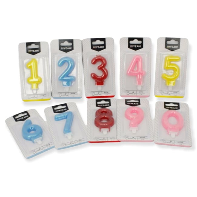 OH YEAH! Bursdagslys "9" 15,5cm Div.Farger