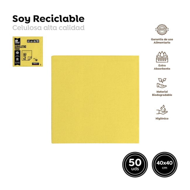 Maxi Yellow Napkins 40x40 50pk
