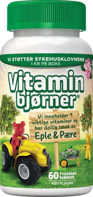 Vitaminbjørner Eple & Pære, 60 stk