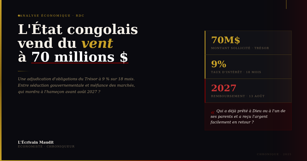 Illustration — L'État congolais vend du vent