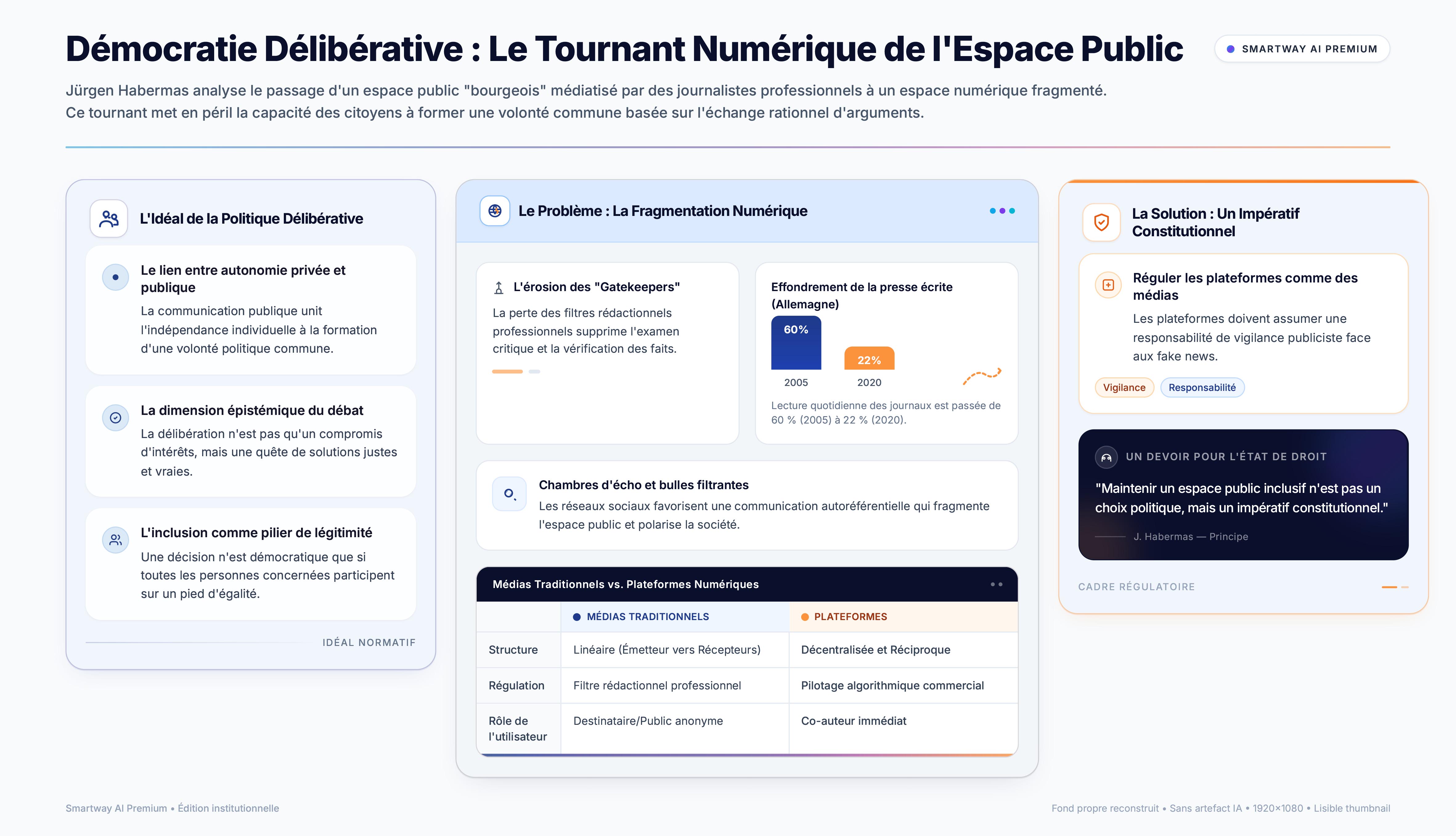 La démocratie en miettes ? 4 leçons de Jürgen Habermas sur le nouveau « tournant » de l’espace public
