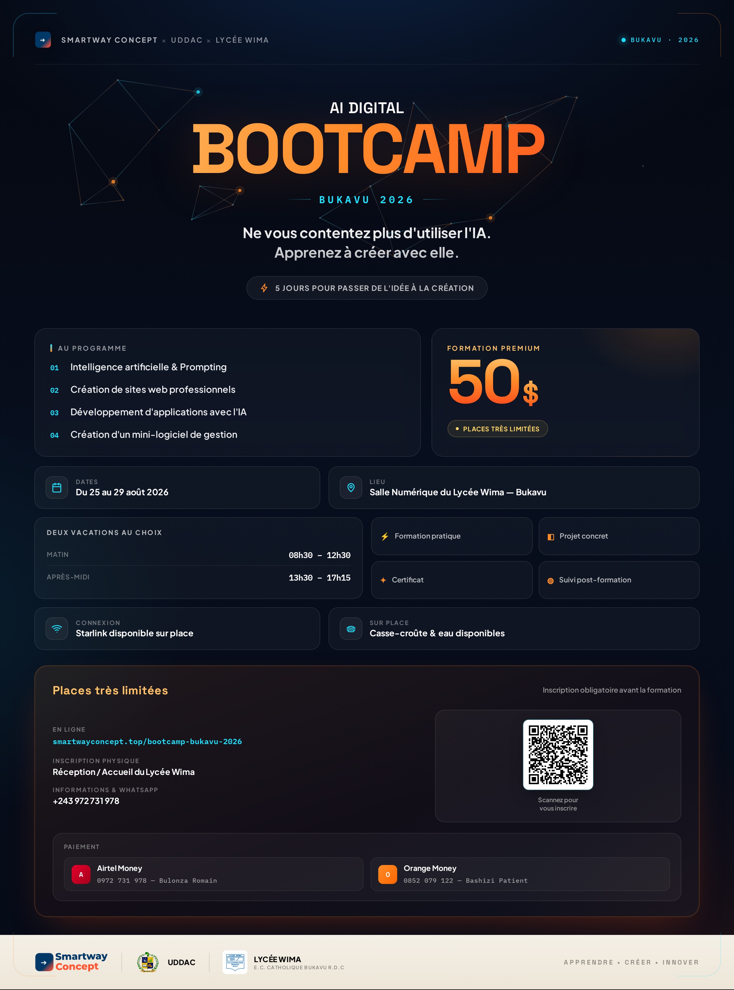 Affiche officielle — AI Digital Bootcamp Bukavu 2026
