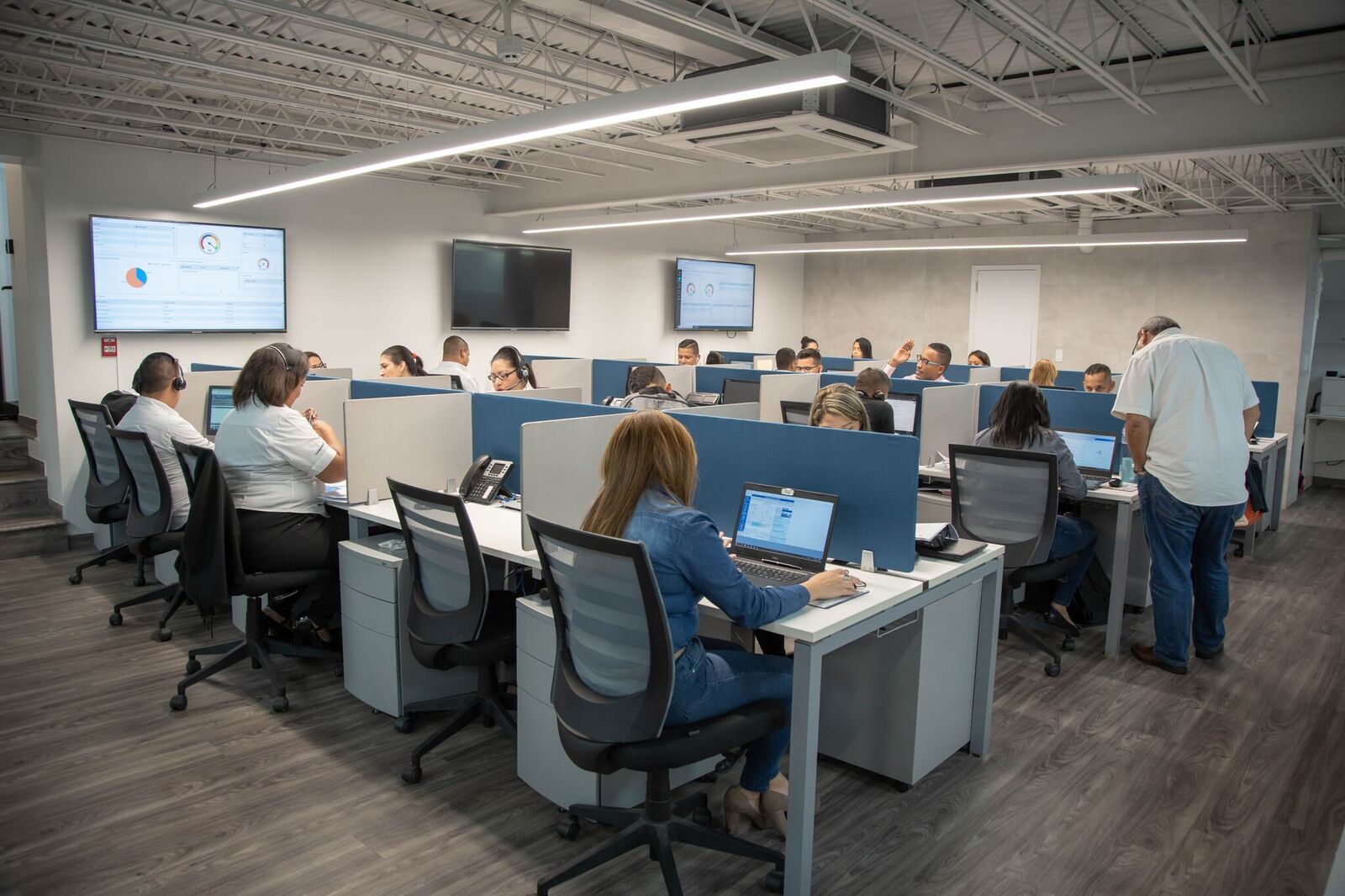 Productivity in offices, people working