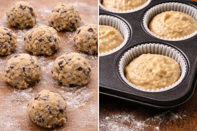 Comparison between chilled cookie dough and fresh muffin batter for baking tips