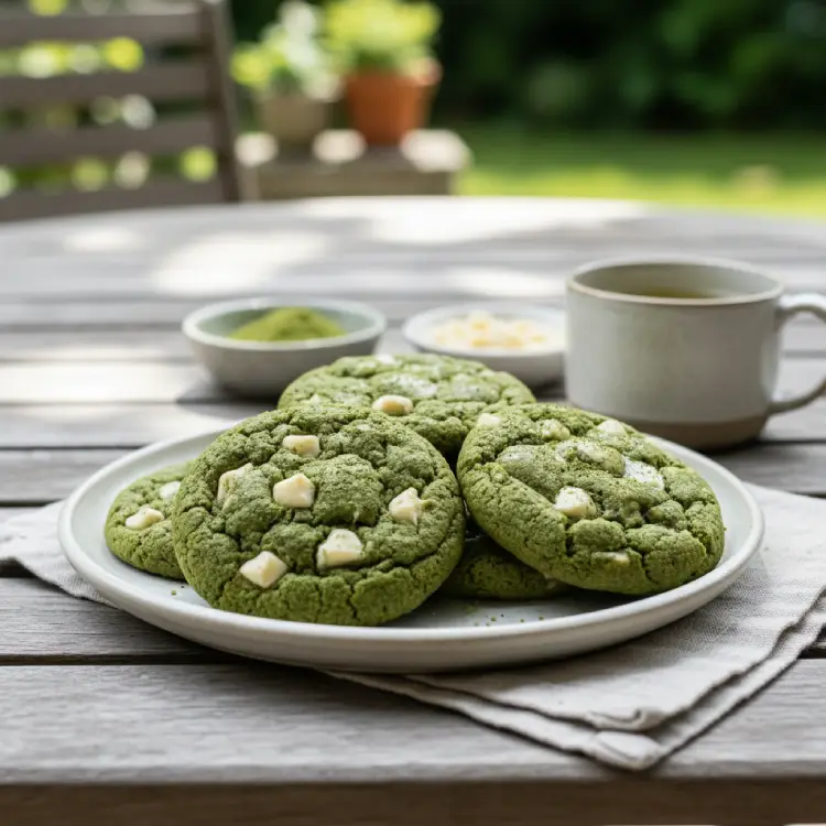 쌉싸름한 말차와 달콤한 화이트초코가 어우러진 쿠키 완성 모습