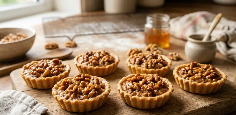 미니 타르트쉘로 만든 바삭한 호두 타르트 완성 모습