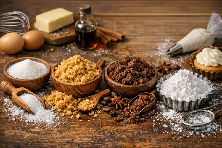 백설탕&middot;황설탕&middot;흑설탕&middot;슈가파우더 네 가지 설탕 종류 비교