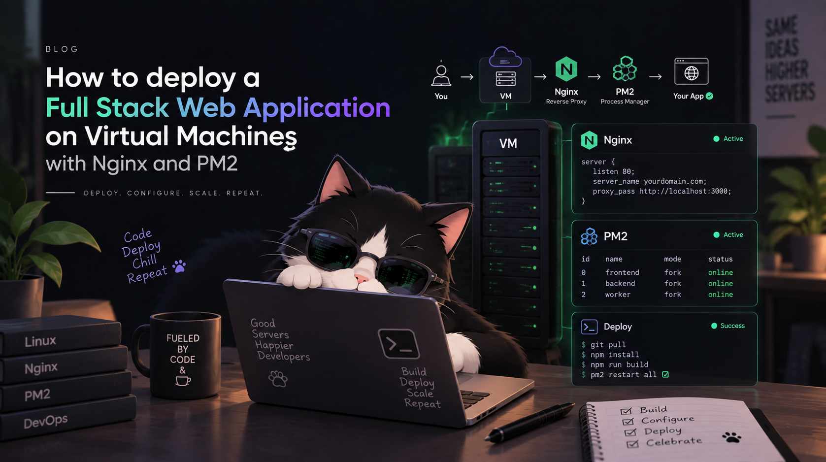 How to deploy a Full Stack Web Application on Virtual Machines with Nginx and PM2