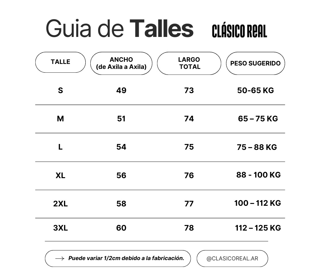 Tabla de talles