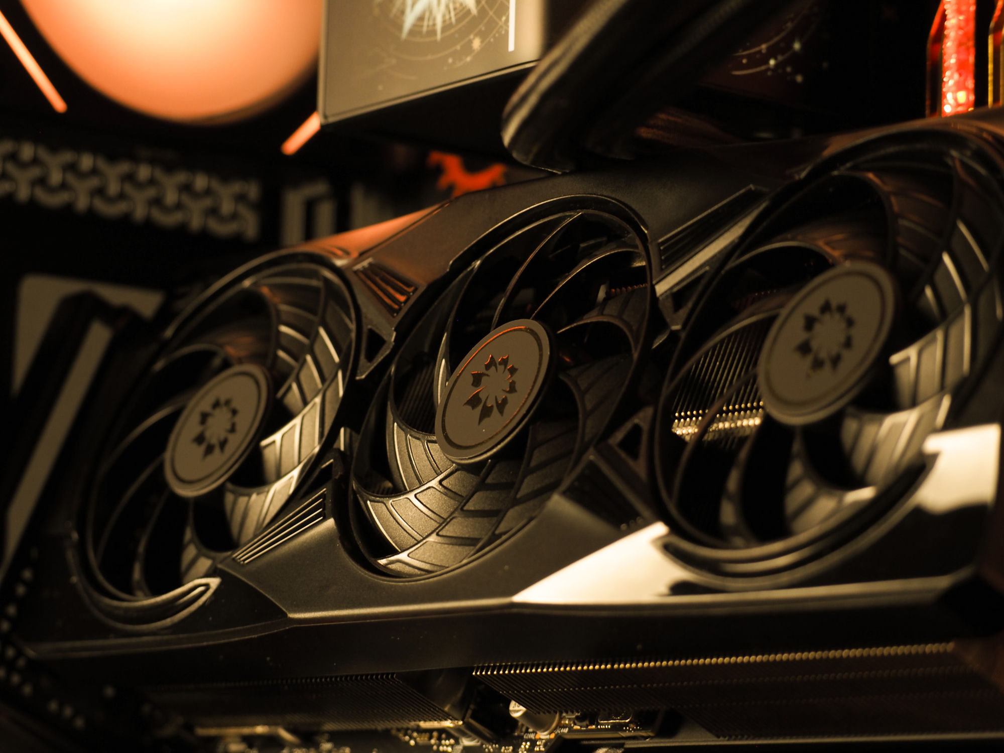 The Optimist flower emblem on the graphics-card fans