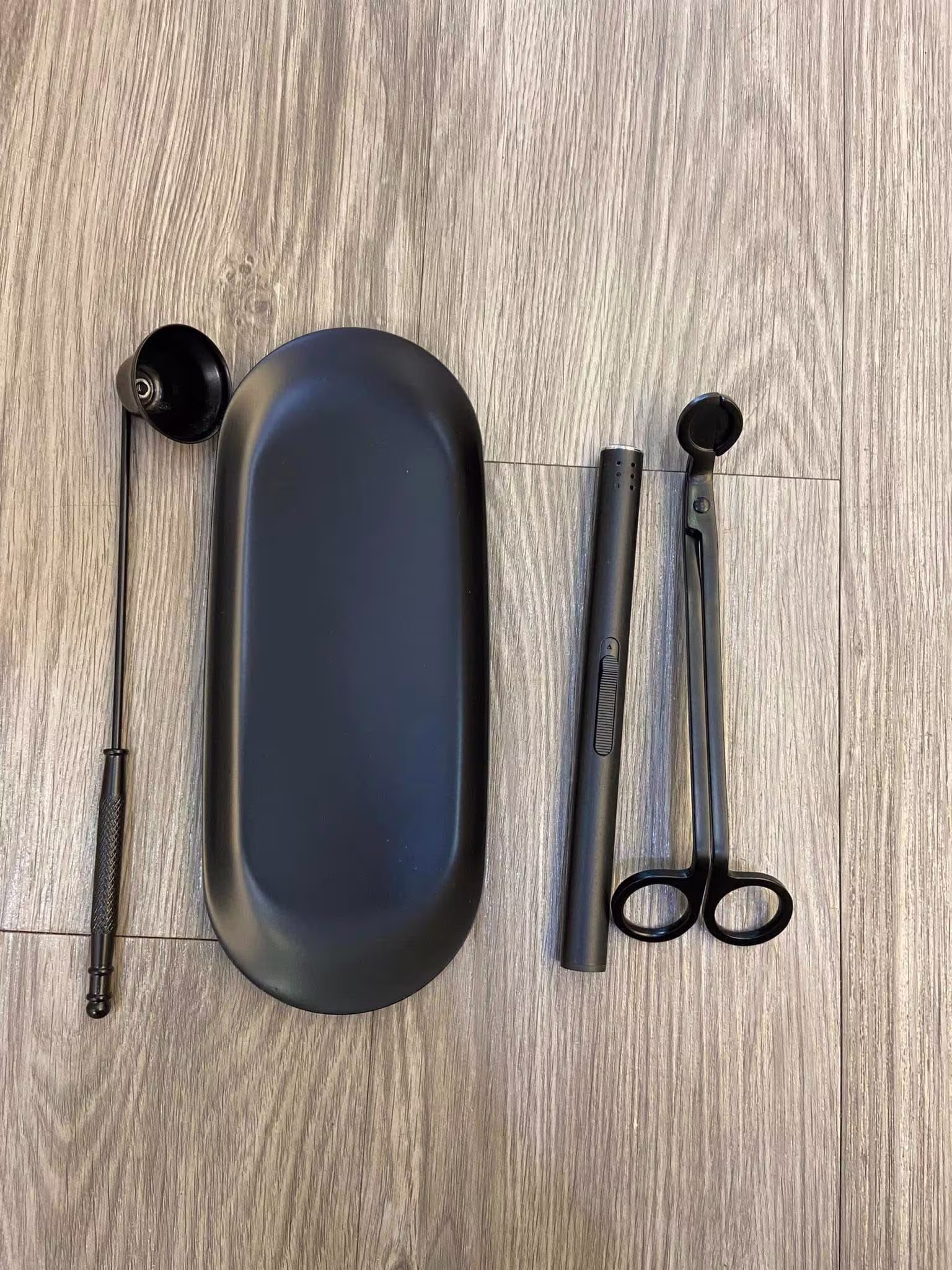 Fragrance Candle Accessories Set - Black
