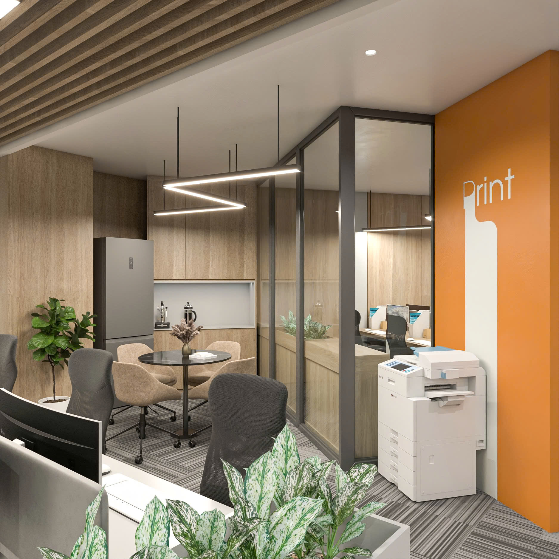 Thiết kế thi công nội thất trọn gói khối văn phòng Bệnh viện Quốc tế tại Hà Nội