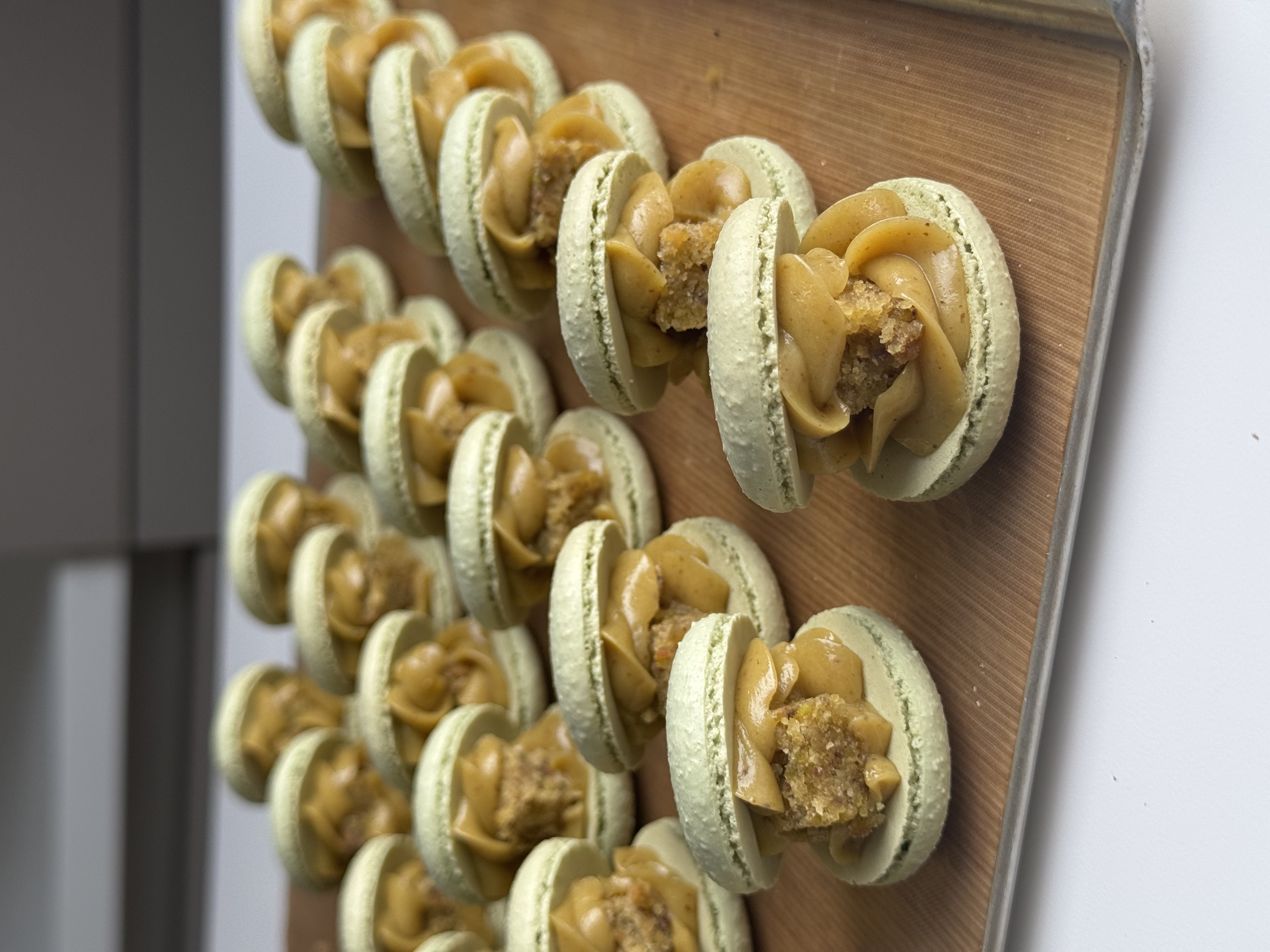 Pistachio Olive Oil Cake Macaron Filling