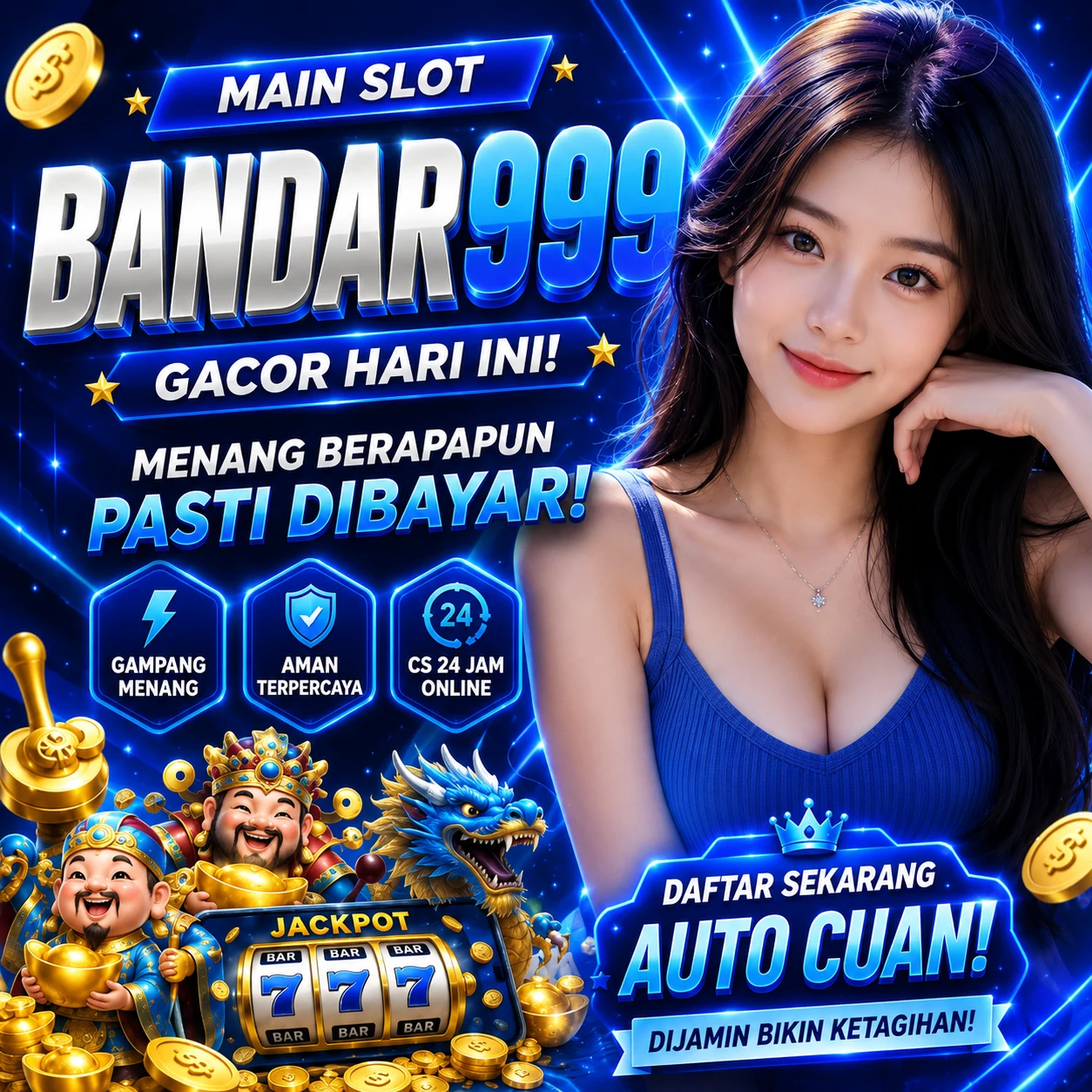 BANDAR999 : Akses Situs Resmi Bandar Slot Gacor Online Gampang Jackpot Hari Ini