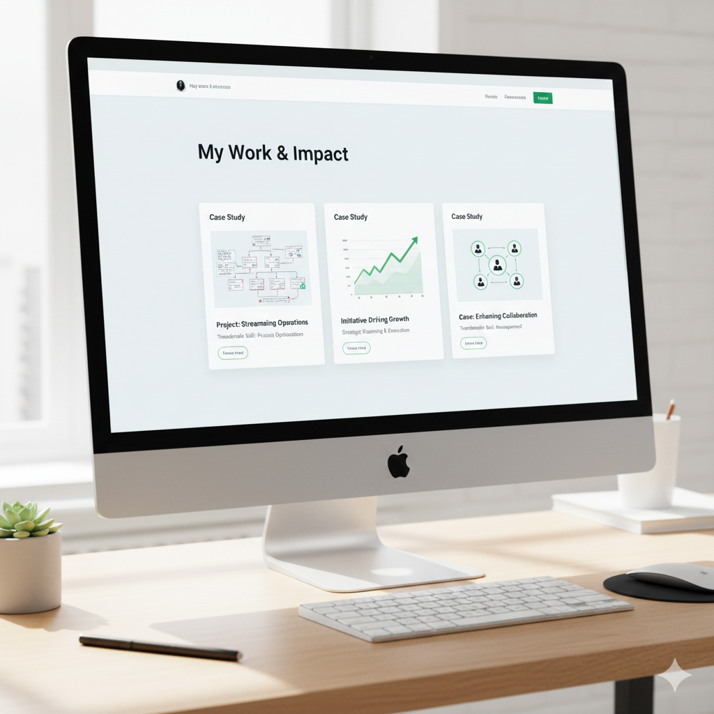 Professional portfolio displaying projects that demonstrate skills applicable to new career