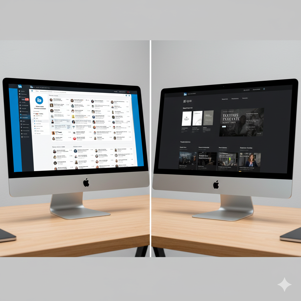 Comparison between LinkedIn profile limitations and comprehensive executive personal website
