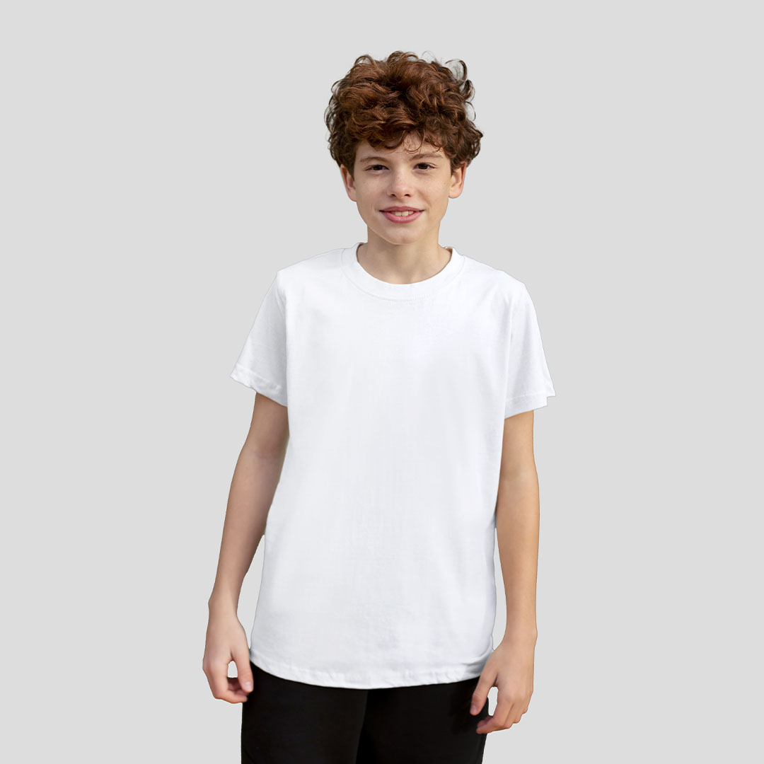 Imagen de Camiseta Niño Blanca "keya" YC150 listo para personalizar con logo de empresa