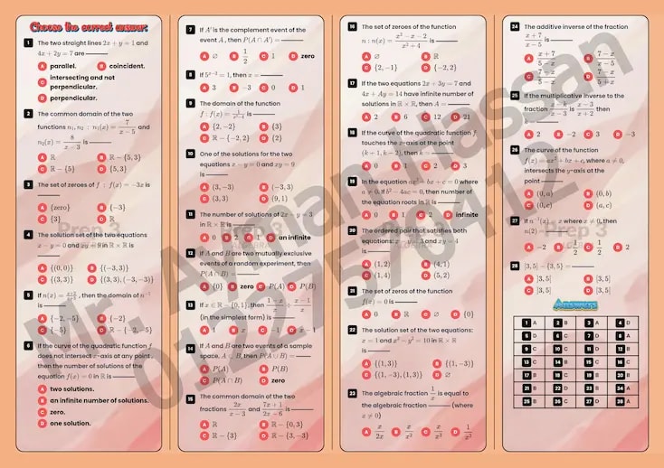 Algebra Booklet Cover - Prep 3 Second Term 2026