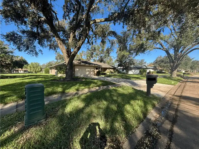 Front yard after makeover with clean edges and leaf removal